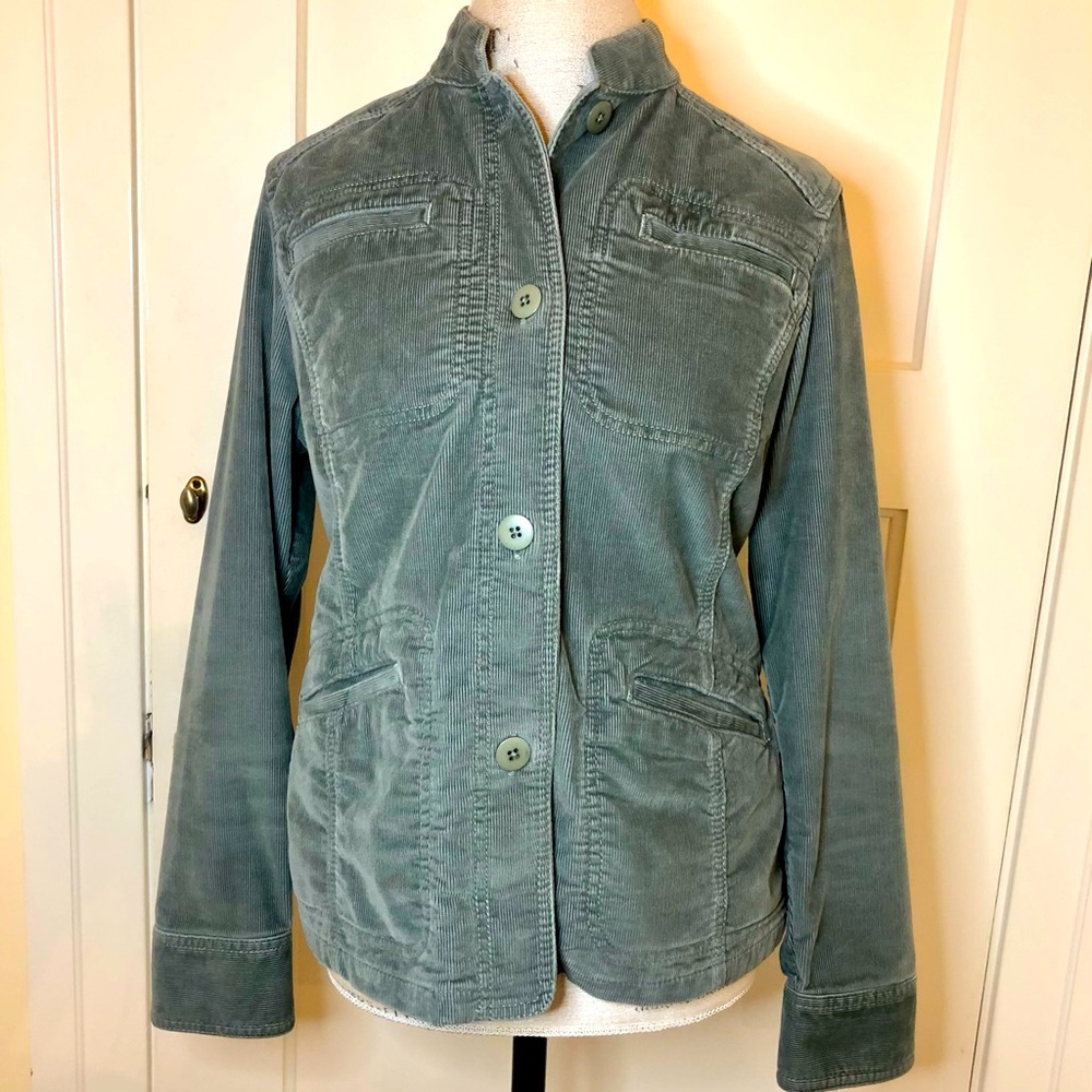LL BEAN sz Small sage green corduroy jacket
